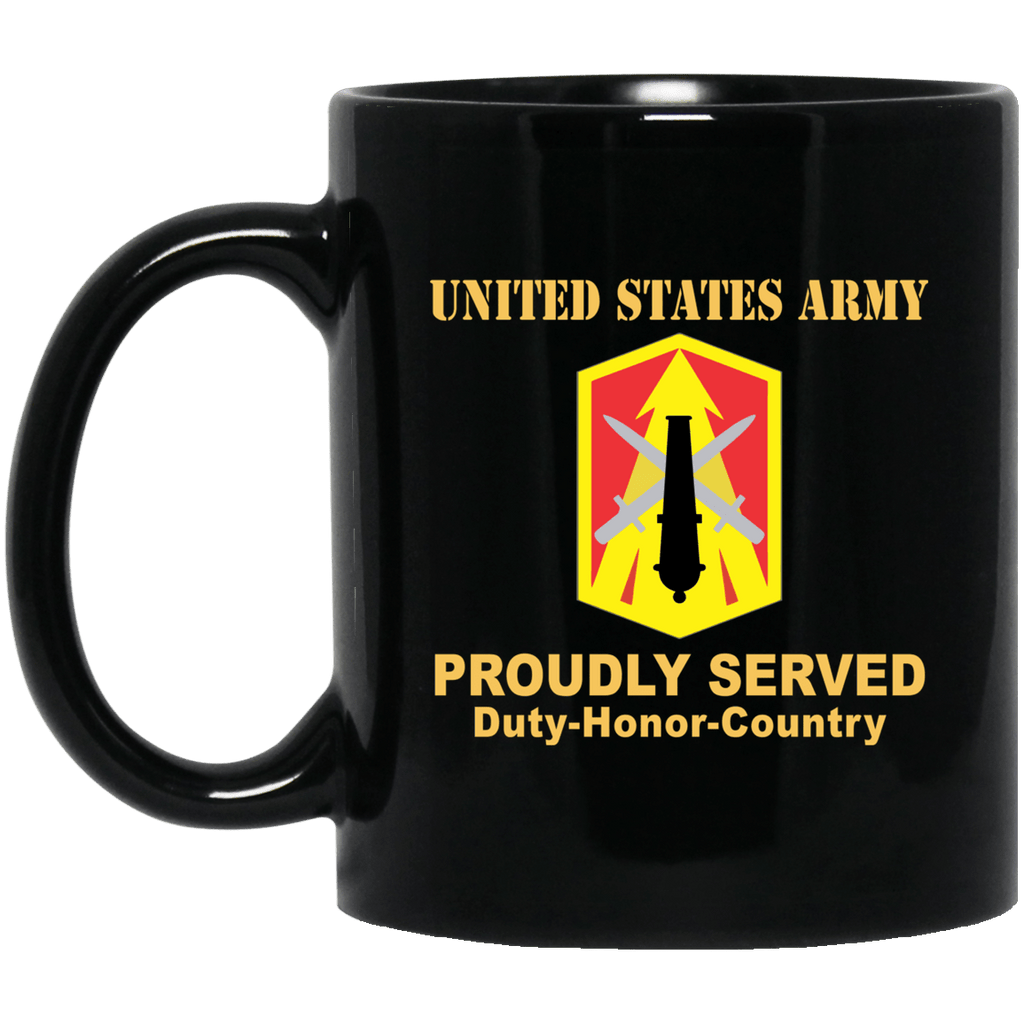 US ARMY 214TH FIRES BRIGADE - 11 oz - 15 oz Black Mug-Mug-Army-CSIB-Veterans Nation