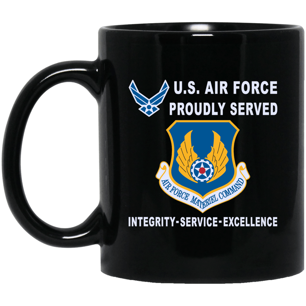 US Air Force Materiel Command Proudly Served-D04 11 oz - 15 oz Black Mug-Mug-USAF-Shield-Veterans Nation