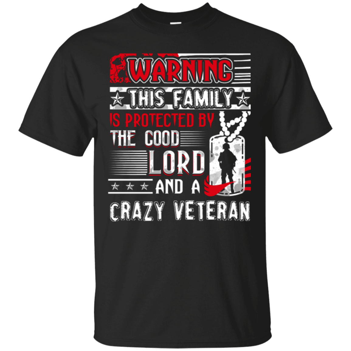 Military T-Shirt "The Good Lord And A Crazy Veteran"-TShirt-General-Veterans Nation