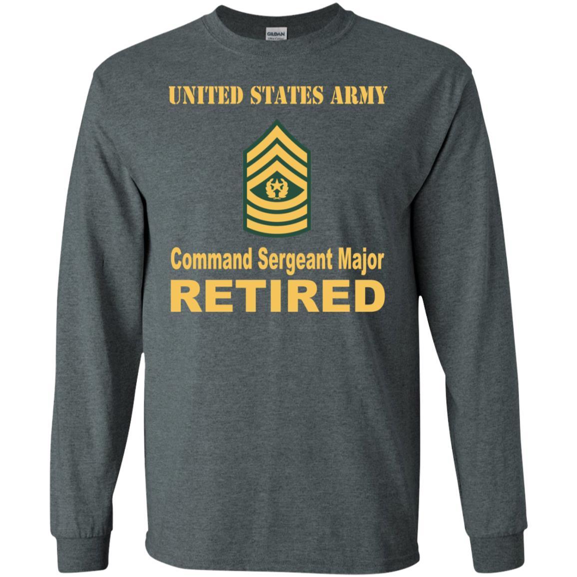US Army E-9 Command Sergeant Major E9 CSM Noncommissioned Officer Retired Men T Shirt On Front-TShirt-Army-Veterans Nation