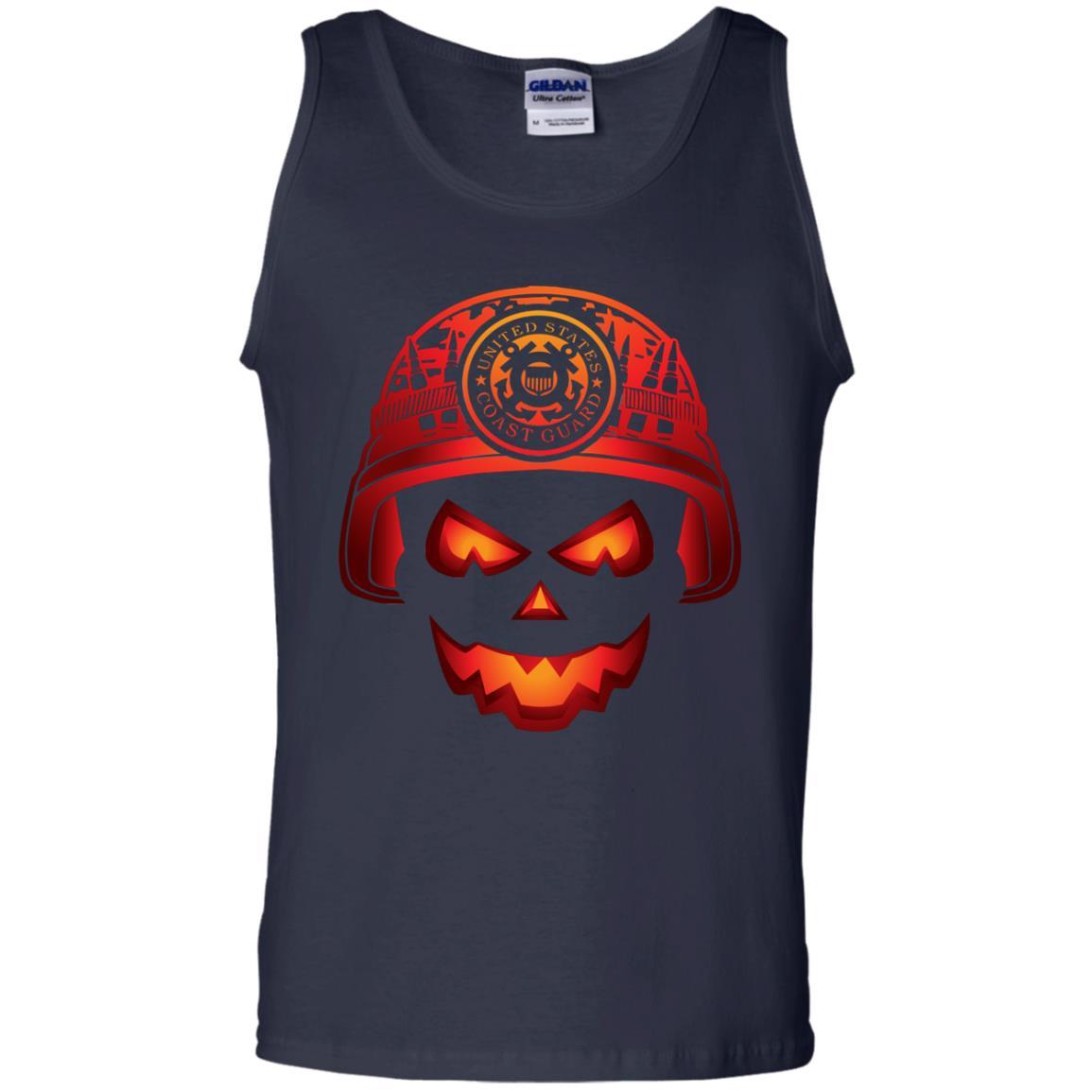 USCG Coast Guard Skull Halloween Men T Shirt On Front-TShirt-USCG-Veterans Nation