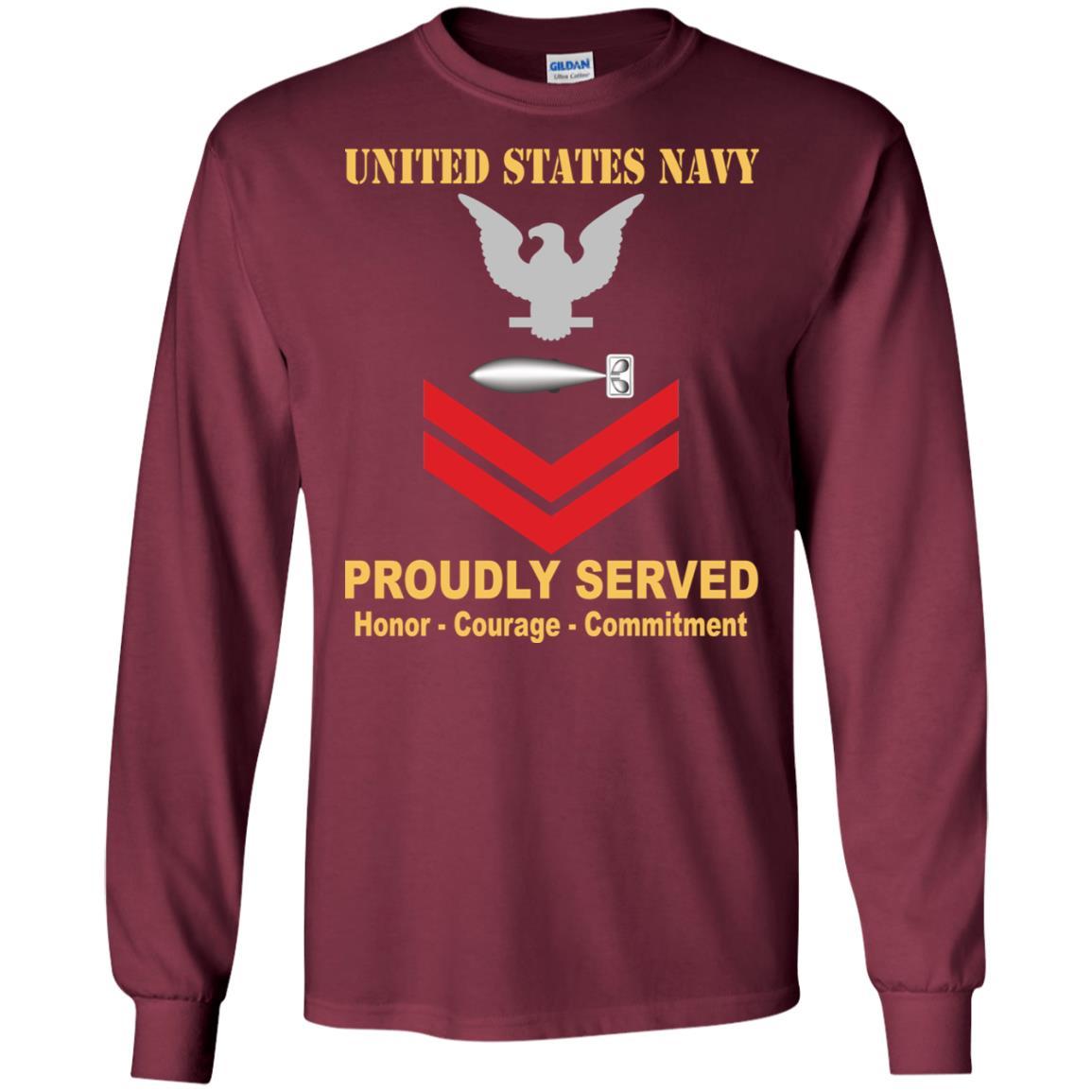 U.S Navy Torpedoman's mate Navy TM E-5 Rating Badges Proudly Served T-Shirt For Men On Front-TShirt-Navy-Veterans Nation