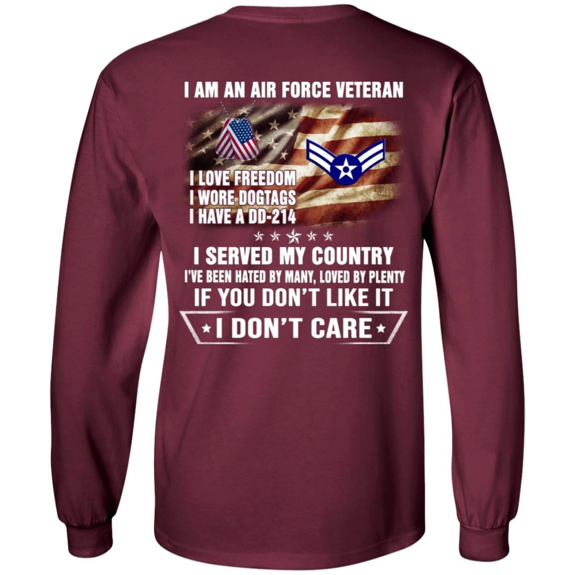 I Am An Air Force E-3 Airman First Class A1C E3 Ranks Enlisted Airman AF Rank Veteran T-Shirt On Back-TShirt-USAF-Veterans Nation