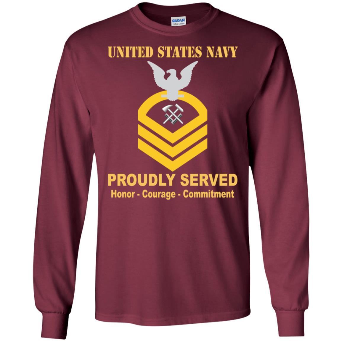 Navy Hull Maintenance Technician Navy HT E-7 Rating Badges Proudly Served T-Shirt For Men On Front-TShirt-Navy-Veterans Nation