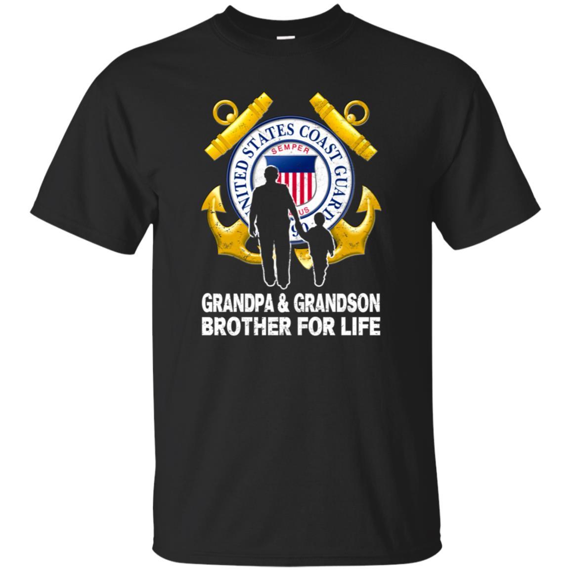 COAST GUARD GRANDPA AND GRANDDAUGHTER ( GRANDSON ) BROTHER FOR LIFE T-Shirt On Front-TShirt-USCG-Veterans Nation
