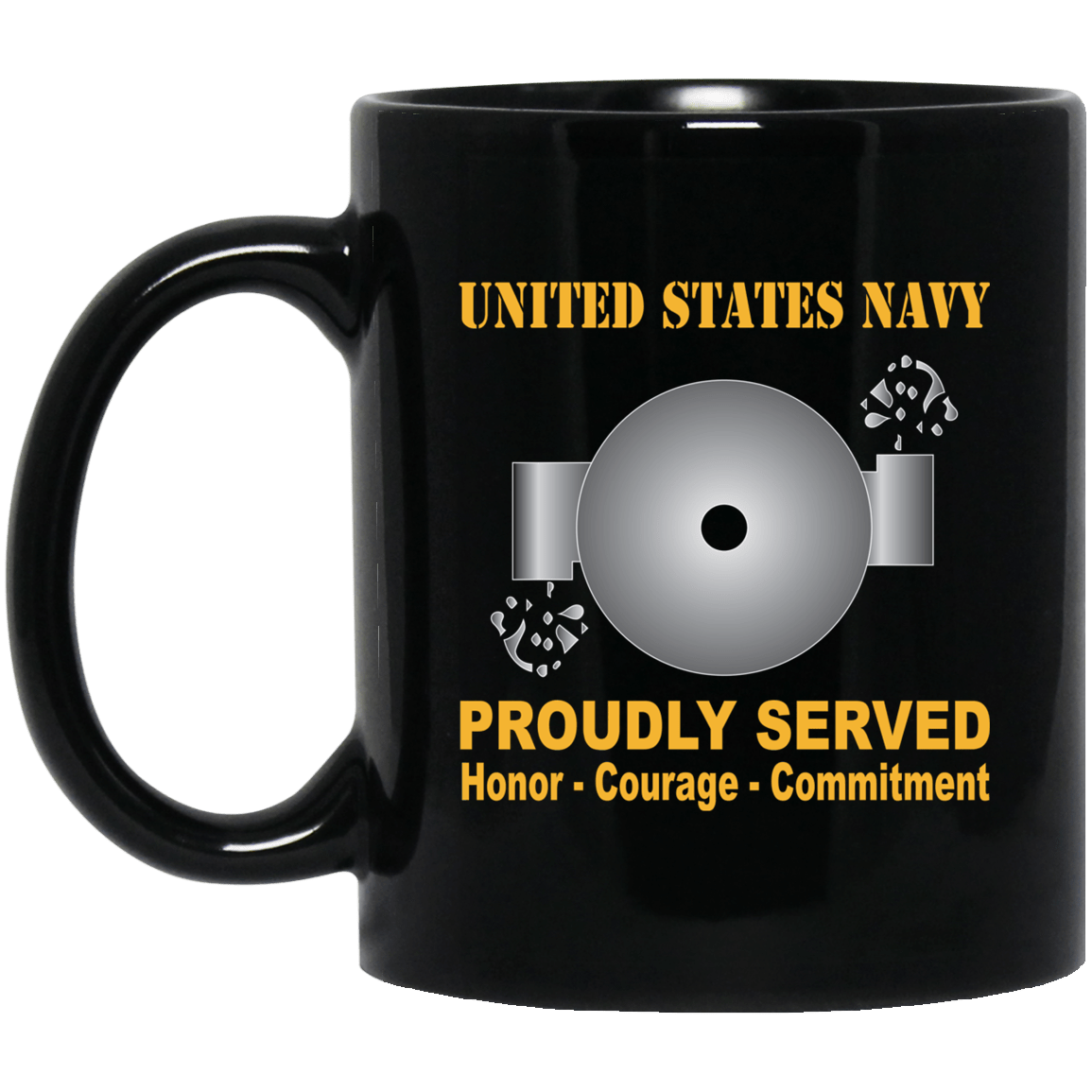 U.S Navy Boiler technician Navy BT Proudly Served Black Mug 11 oz - 15 oz-Mug-Navy-Rate-Veterans Nation