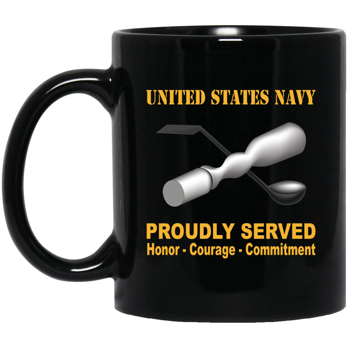 Navy Molder Navy ML Proudly Served Black Mug 11 oz - 15 oz-Mug-Navy-Rate-Veterans Nation