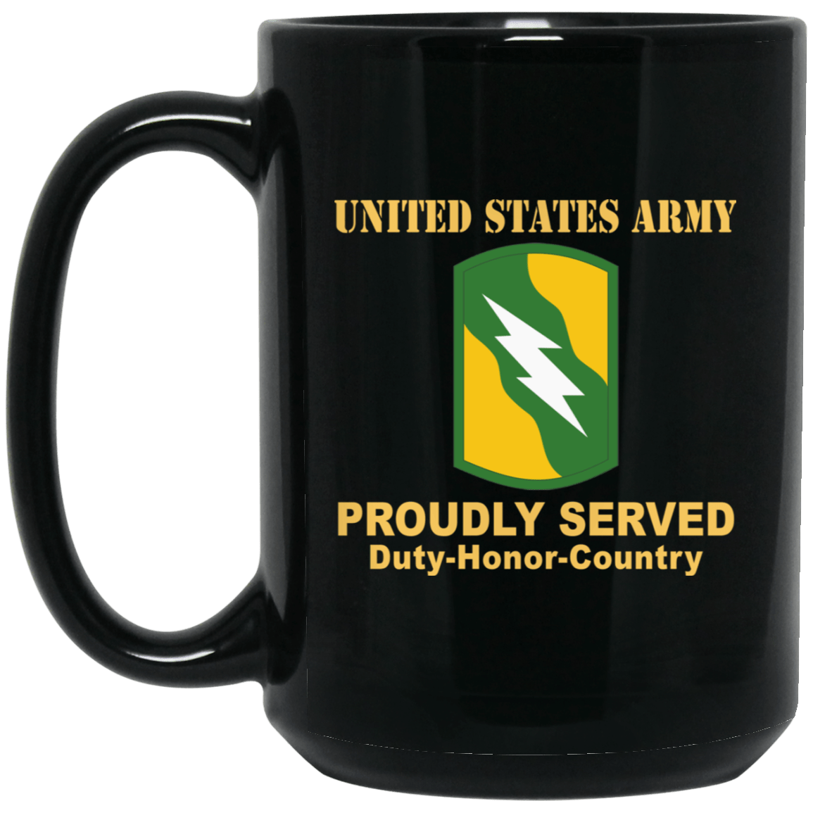 US ARMY 155TH ARMORED BRIGADE COMBAT TEAM- 11 oz - 15 oz Black Mug-Mug-Army-CSIB-Veterans Nation