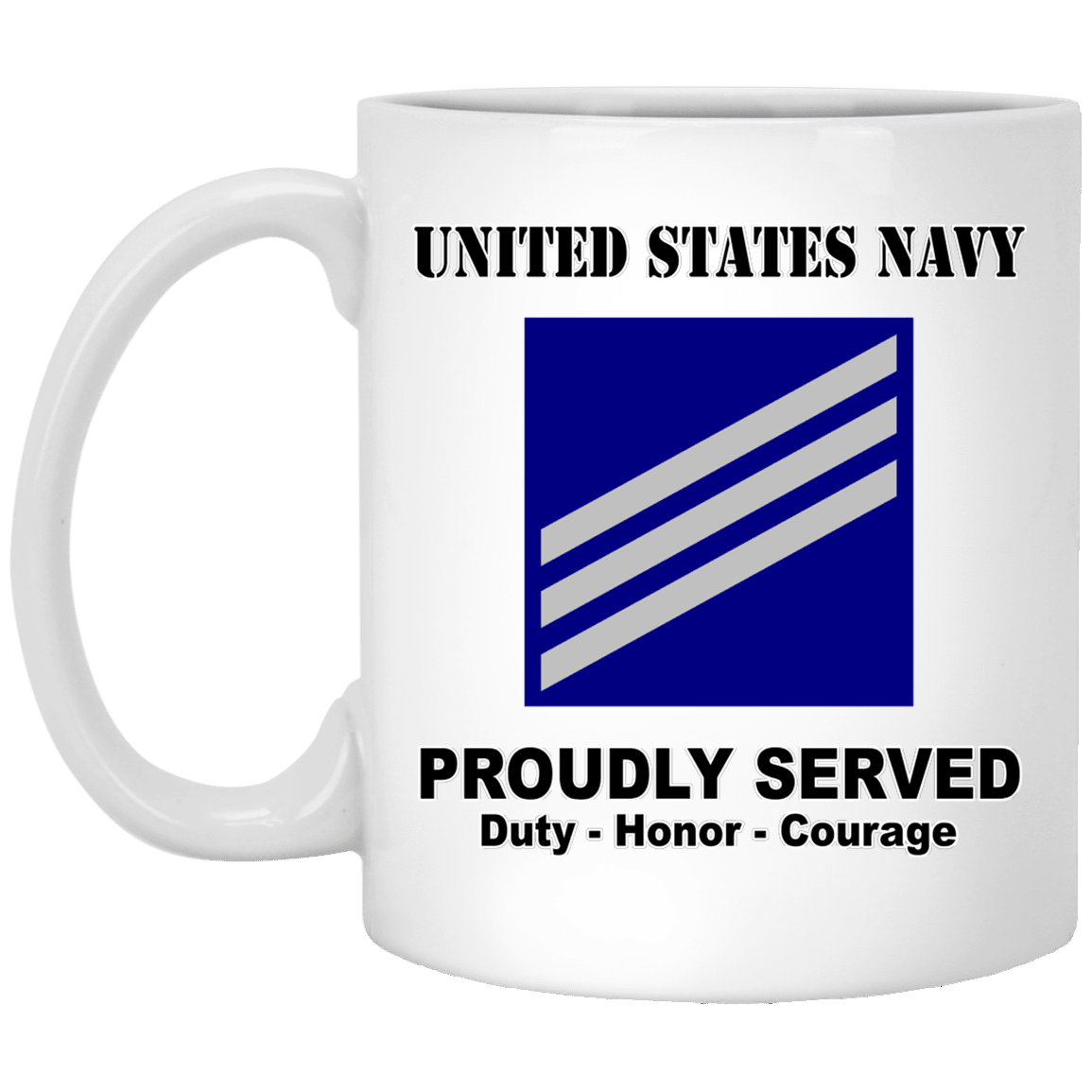 US Navy E-3 Seaman E3 SN Junior Enlisted Ranks T shirt White Coffee Mug - Stainless Travel Mug-Mug-Navy-Collar-Veterans Nation