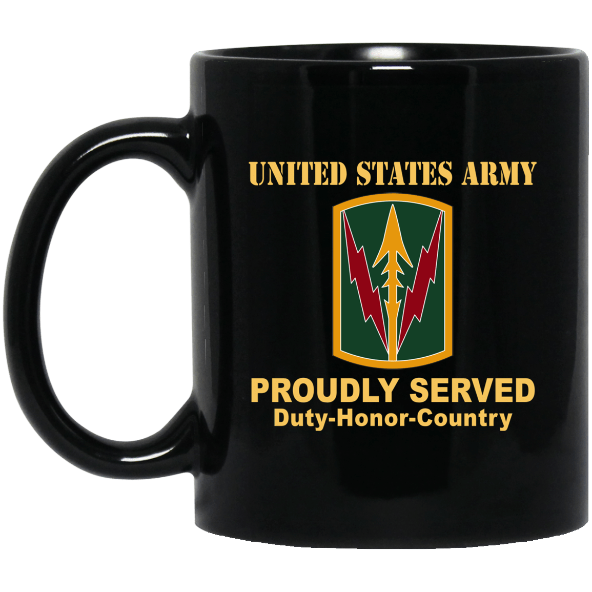 US ARMY CSIB MILITARY POLICE BRIGADE-HAWAII- 11 oz - 15 oz Black Mug-Mug-Army-CSIB-Veterans Nation