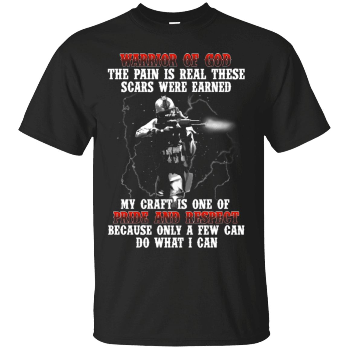 Military T-Shirt "WARRIOR OF GOD"-TShirt-General-Veterans Nation