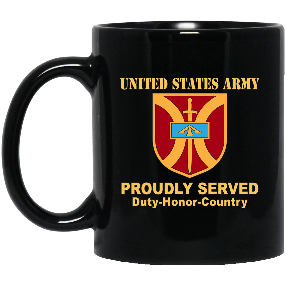 US ARMY 916 SUPPORT BRIGADE- 11 oz - 15 oz Black Mug-Mug-Army-CSIB-Veterans Nation