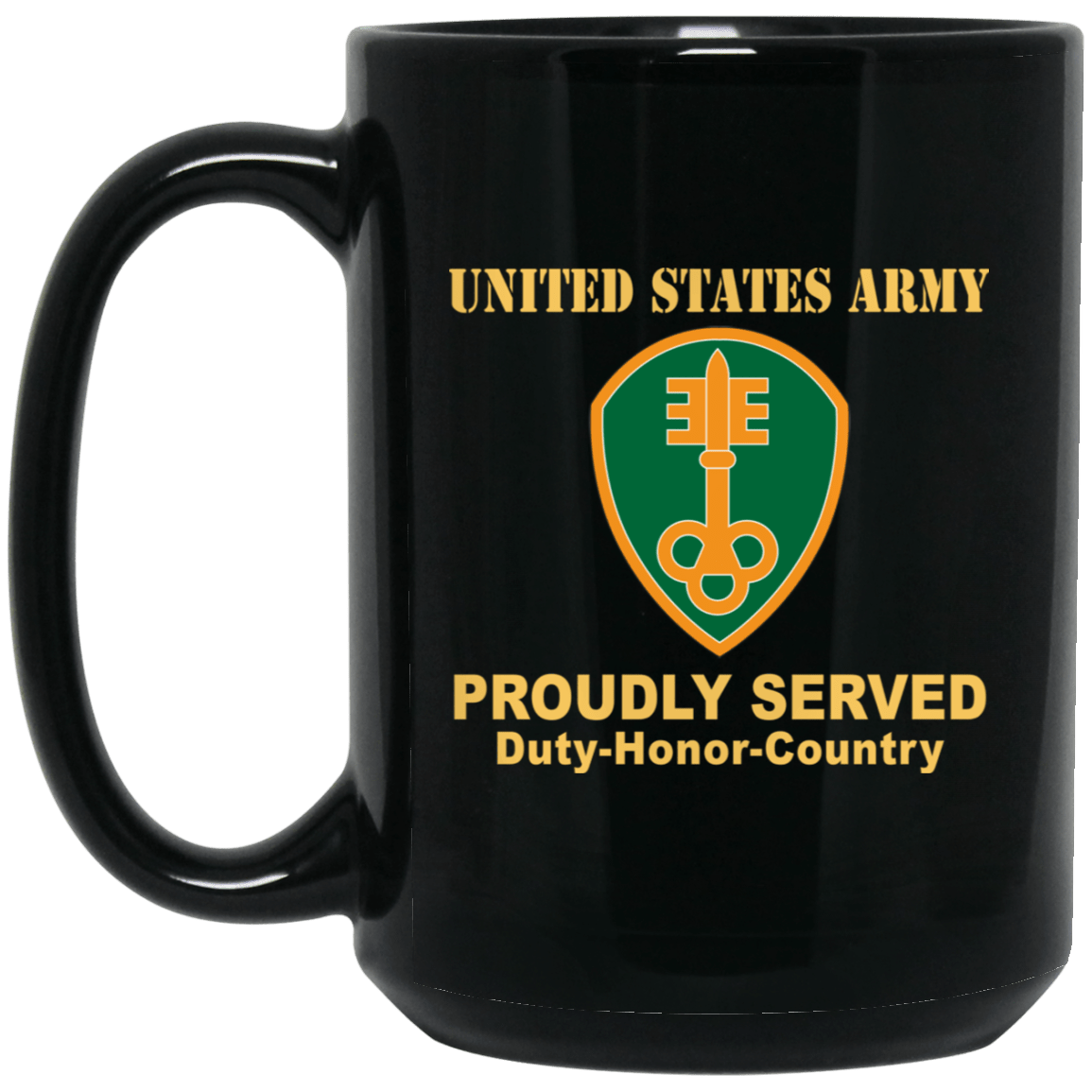 US ARMY 300 MILITARY POLICE BRIGADE- 11 oz - 15 oz Black Mug-Mug-Army-CSIB-Veterans Nation