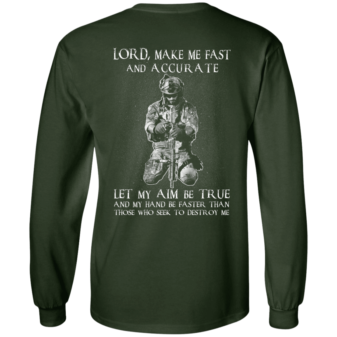 Military T-Shirt "Veteran - Lord Make Me Fast And Accurate"-TShirt-General-Veterans Nation