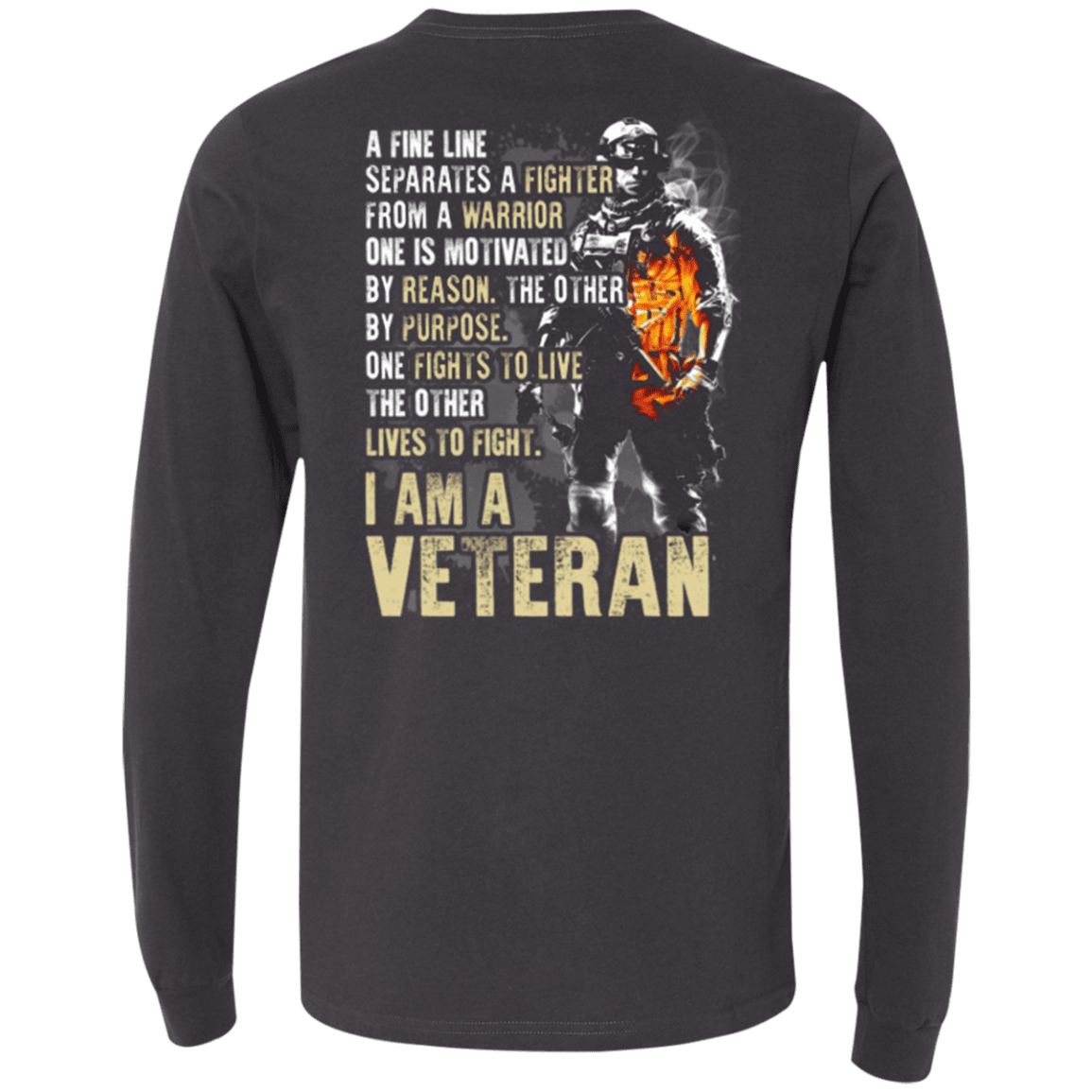 Military T-Shirt "I Am A Veteran" - Men Back-TShirt-General-Veterans Nation