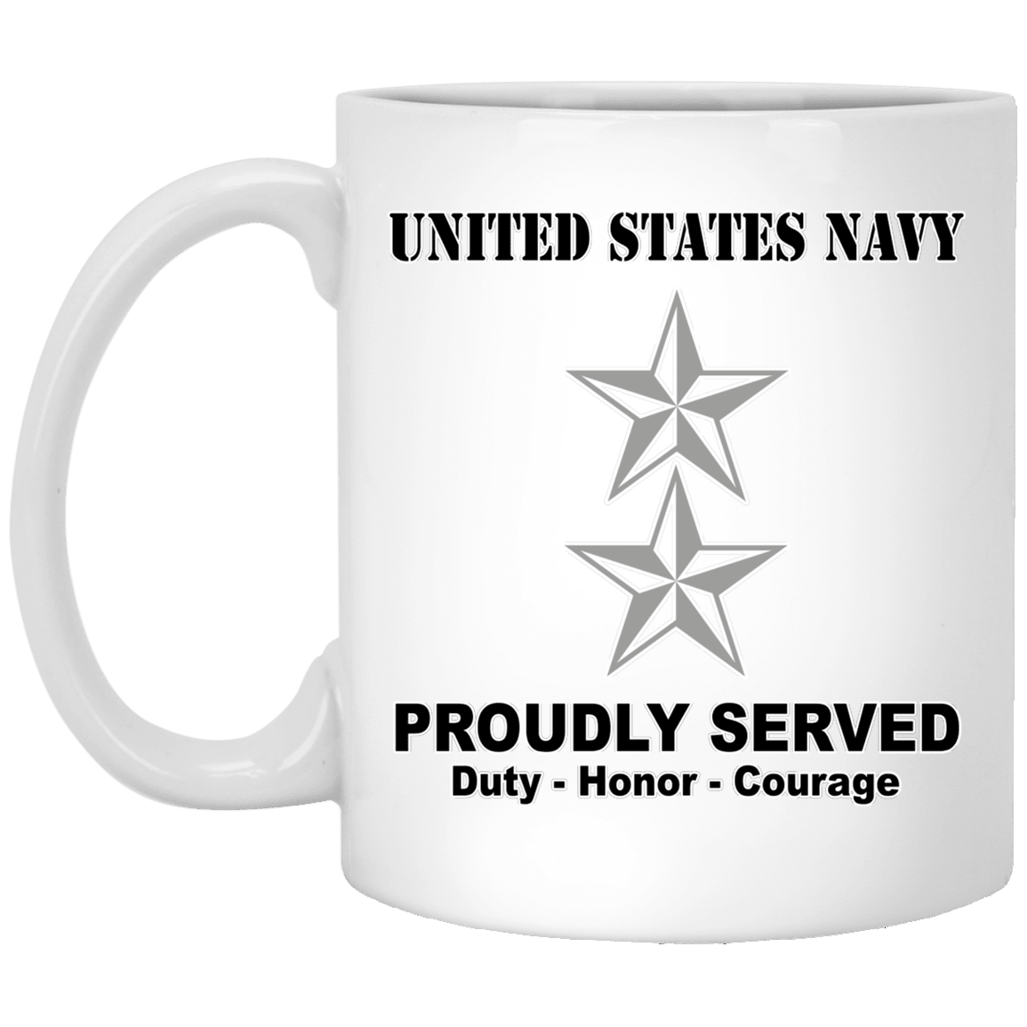 US Navy O-8 Rear Admiral O8 RADM Flag Officer Ranks T shirt White Coffee Mug - Stainless Travel Mug-Mug-Navy-Officer-Veterans Nation