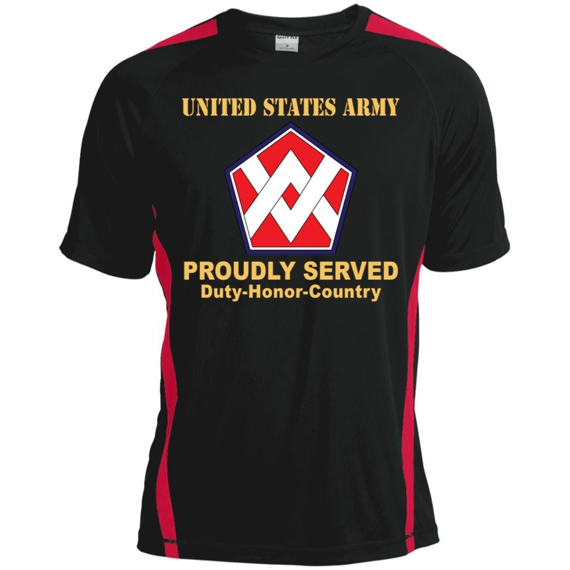 US ARMY 55TH SUSTAINMENT BRIGADE CSIB - Proudly Served T-Shirt On Front For Men-TShirt-Army-Veterans Nation