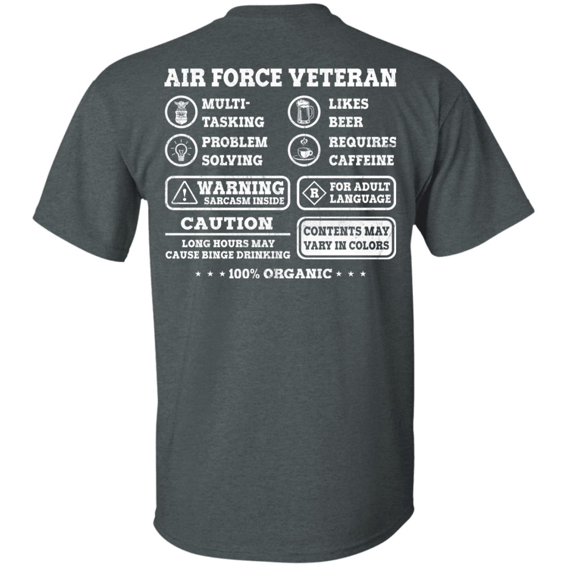 Air Force Veteran Multitasking Sarcasm Men Back T Shirts-TShirt-USAF-Veterans Nation