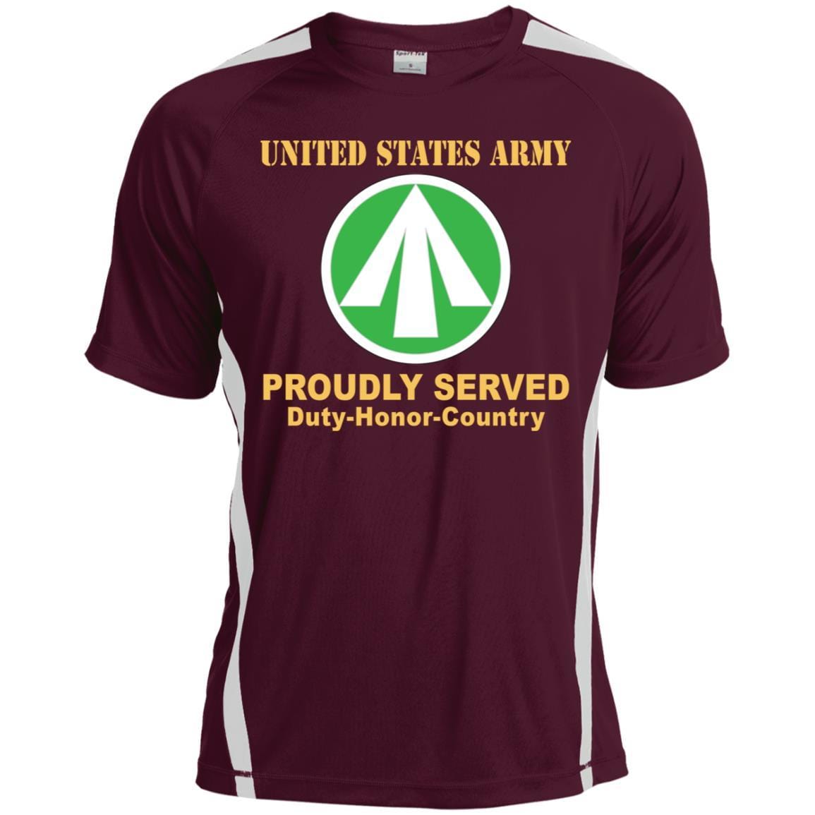 US ARMY CSIB MILITARY SURFACE DEPLOYMENT AND DISTRIBUTION COMMAND- Proudly Served T-Shirt On Front For Men-TShirt-Army-Veterans Nation