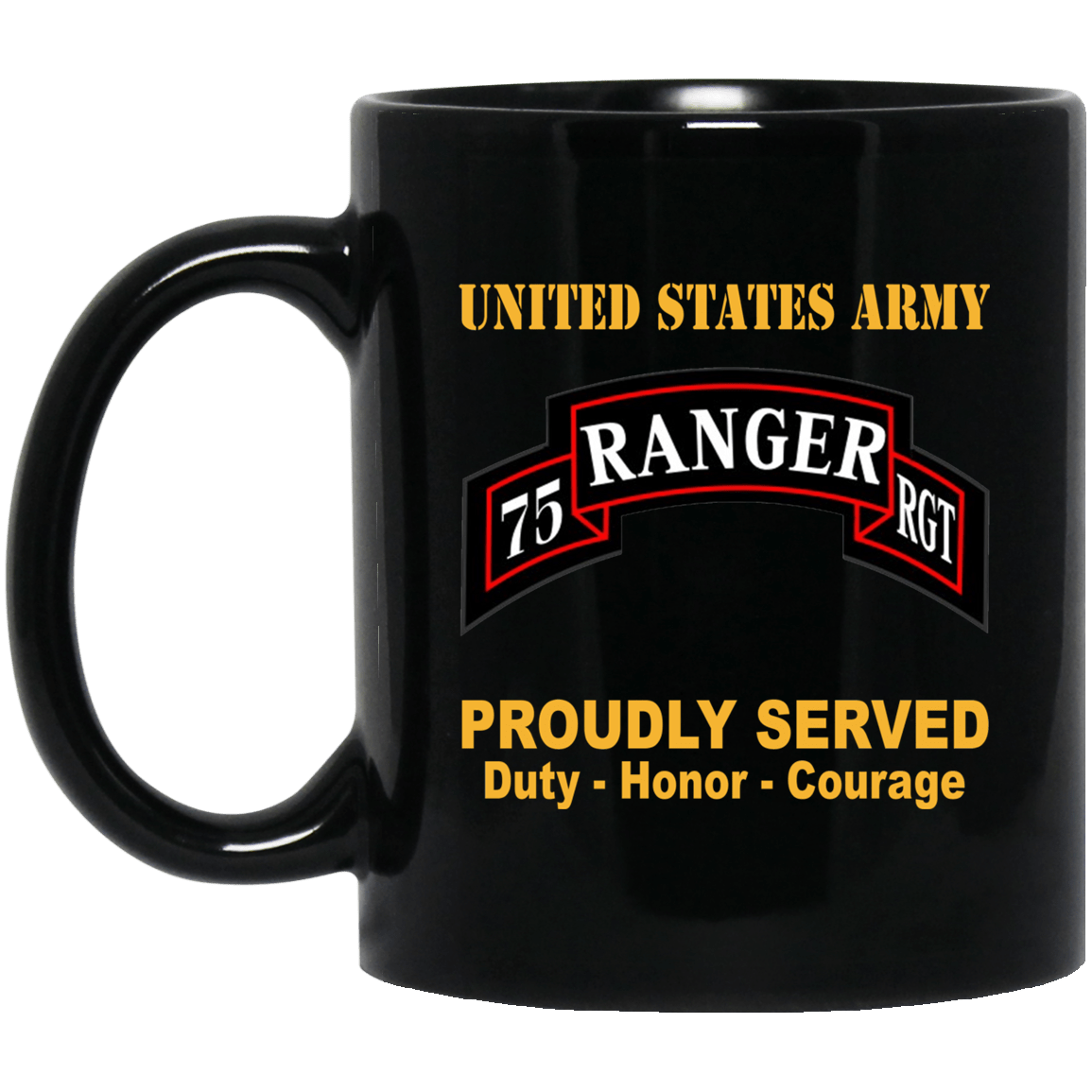 US Army 75 Ranger RGT 11 oz - 15 oz Black Mug-Mug-Army-CSIB-Veterans Nation