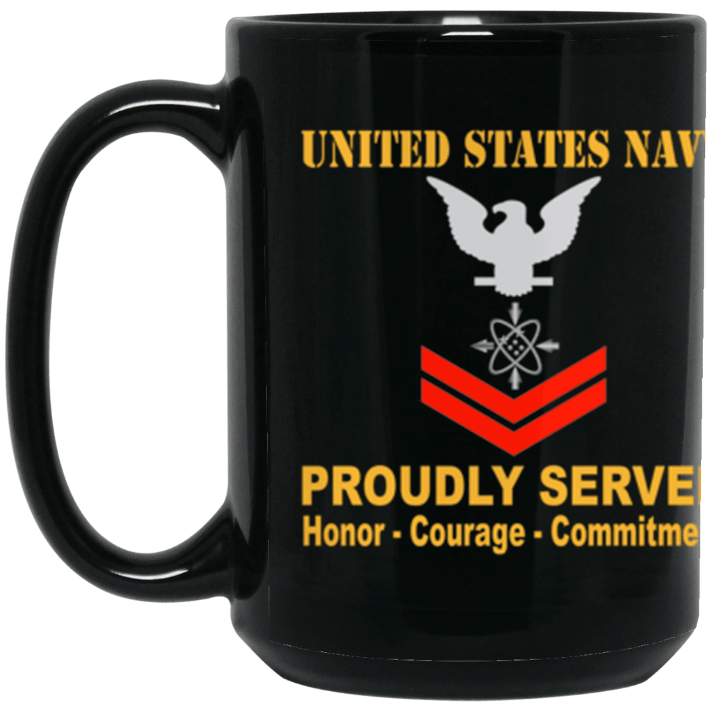 US Navy Data systems technician Navy DS E-5 Red Stripe 15 oz. Black Mug-Drinkware-Veterans Nation