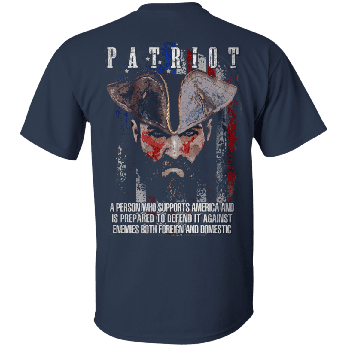 Military T-Shirt "Independent Day - Patriot Supports America" - Men Back-TShirt-General-Veterans Nation