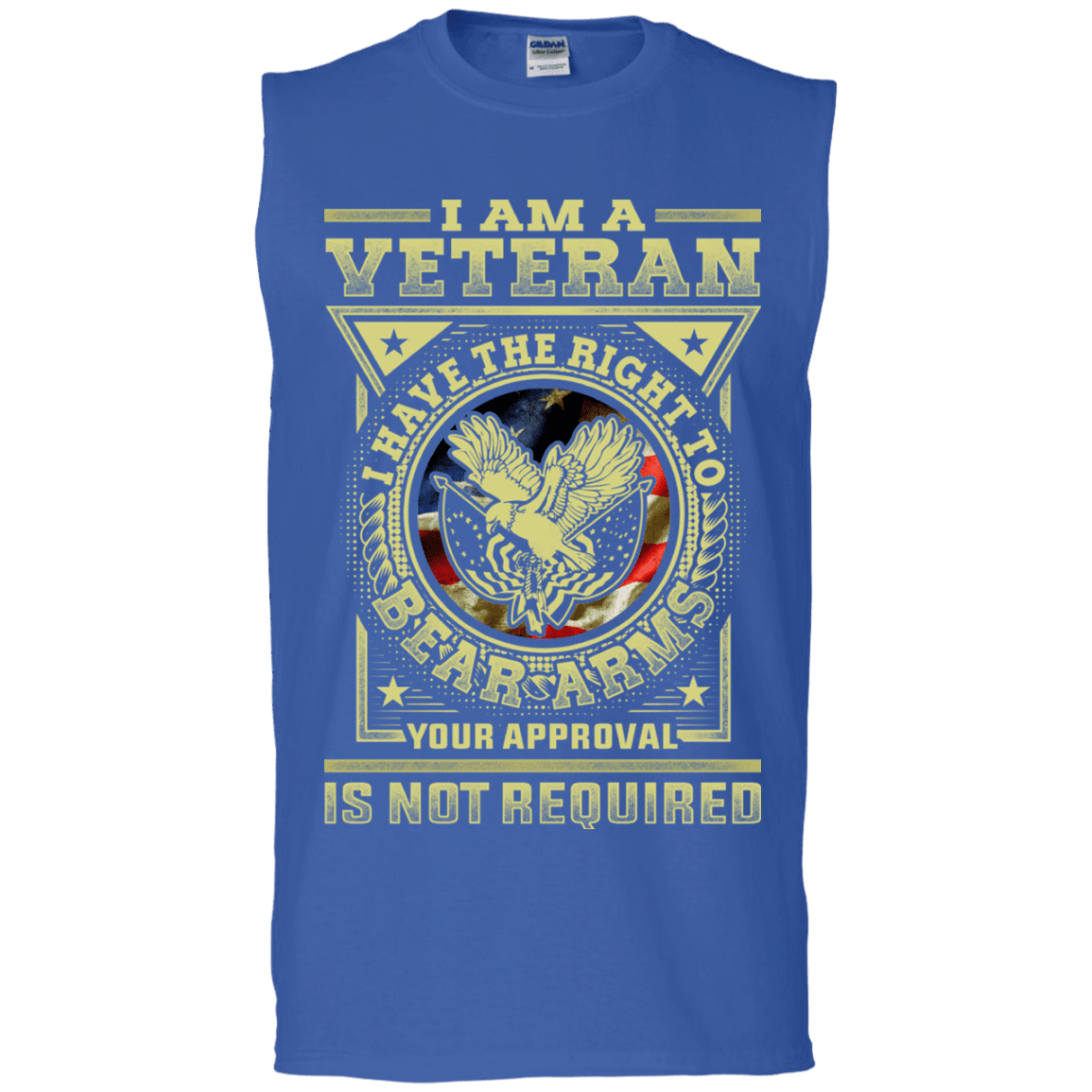 Military T-Shirt "Veteran Have the Right To Bear Arms Men" Front-TShirt-General-Veterans Nation