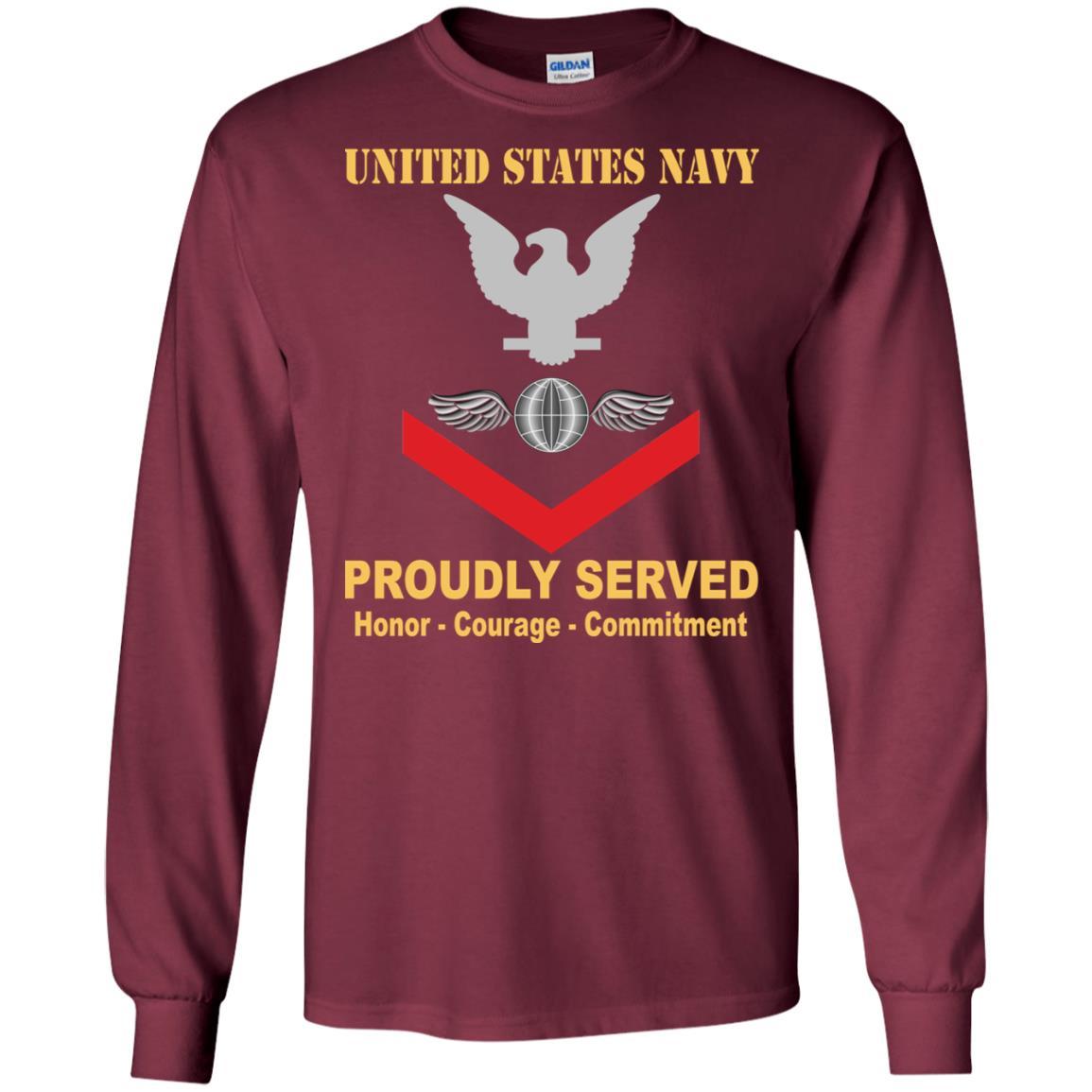 Navy Aviation Electricians Mate Navy AE E-4 Rating Badges Proudly Served T-Shirt For Men On Front-TShirt-Navy-Veterans Nation