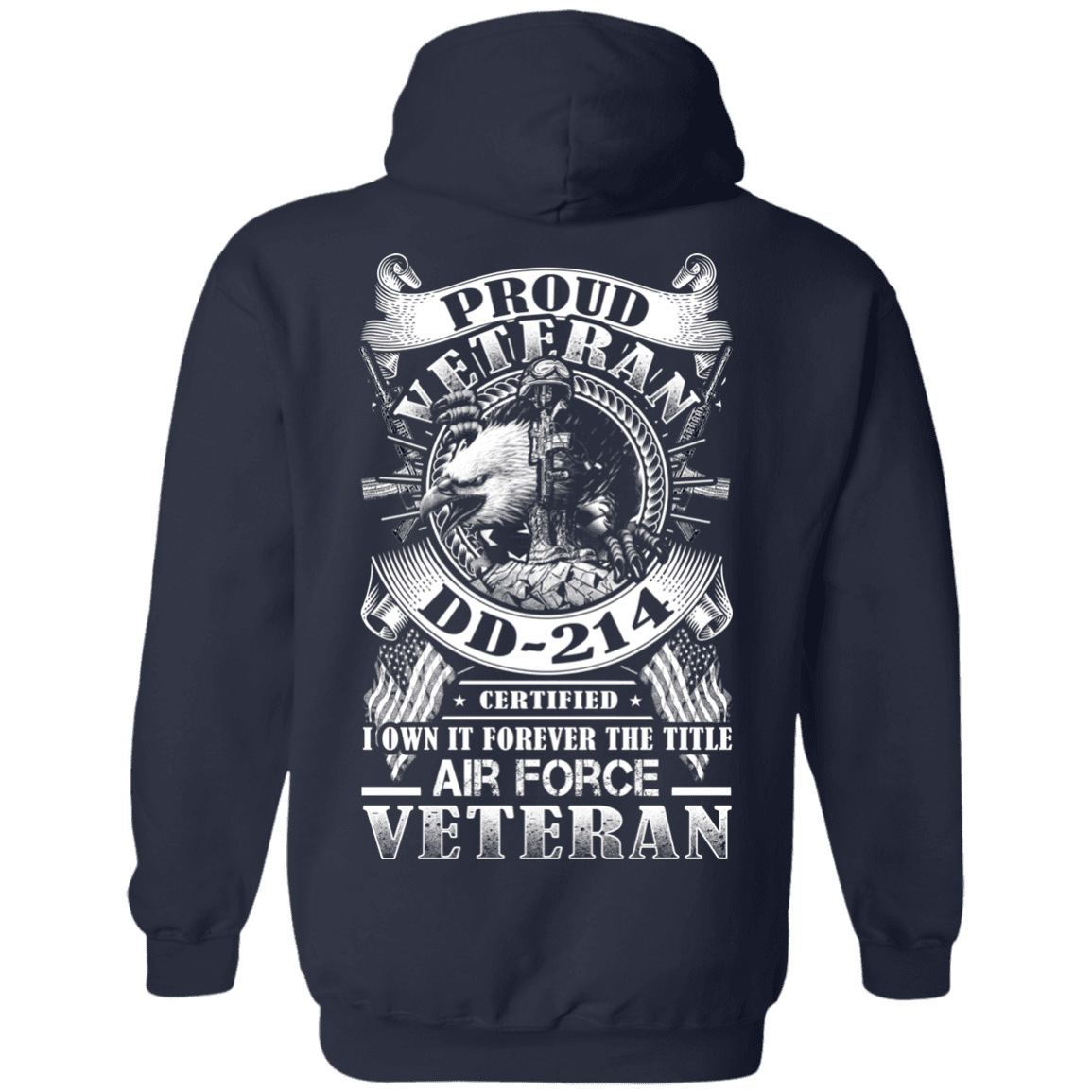 Proud Air Force Veteran DD214 Back T Shirts-TShirt-USAF-Veterans Nation
