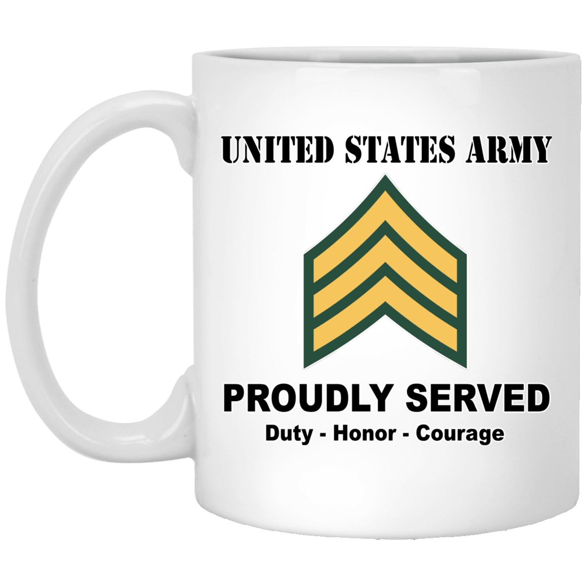 US Army E-5 Sergeant E5 SGT Noncommissioned Officer Ranks White Coffee Mug - Stainless Travel Mug-Mug-Army-Ranks-Veterans Nation