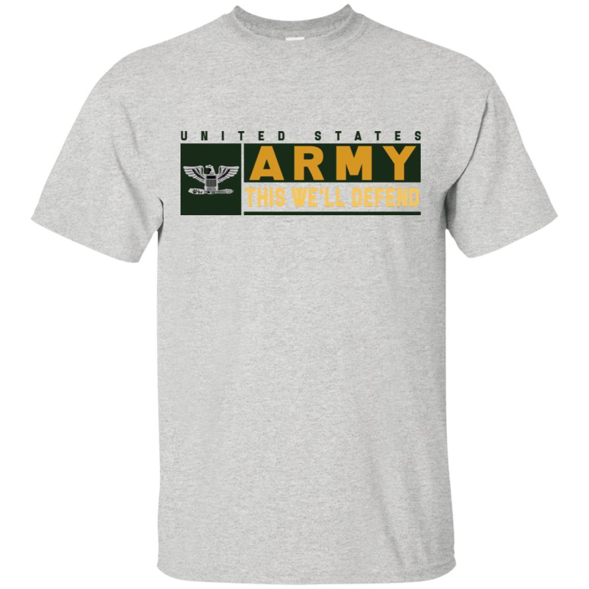 US Army O-6 This We Will Defend T-Shirt On Front For Men-TShirt-Army-Veterans Nation
