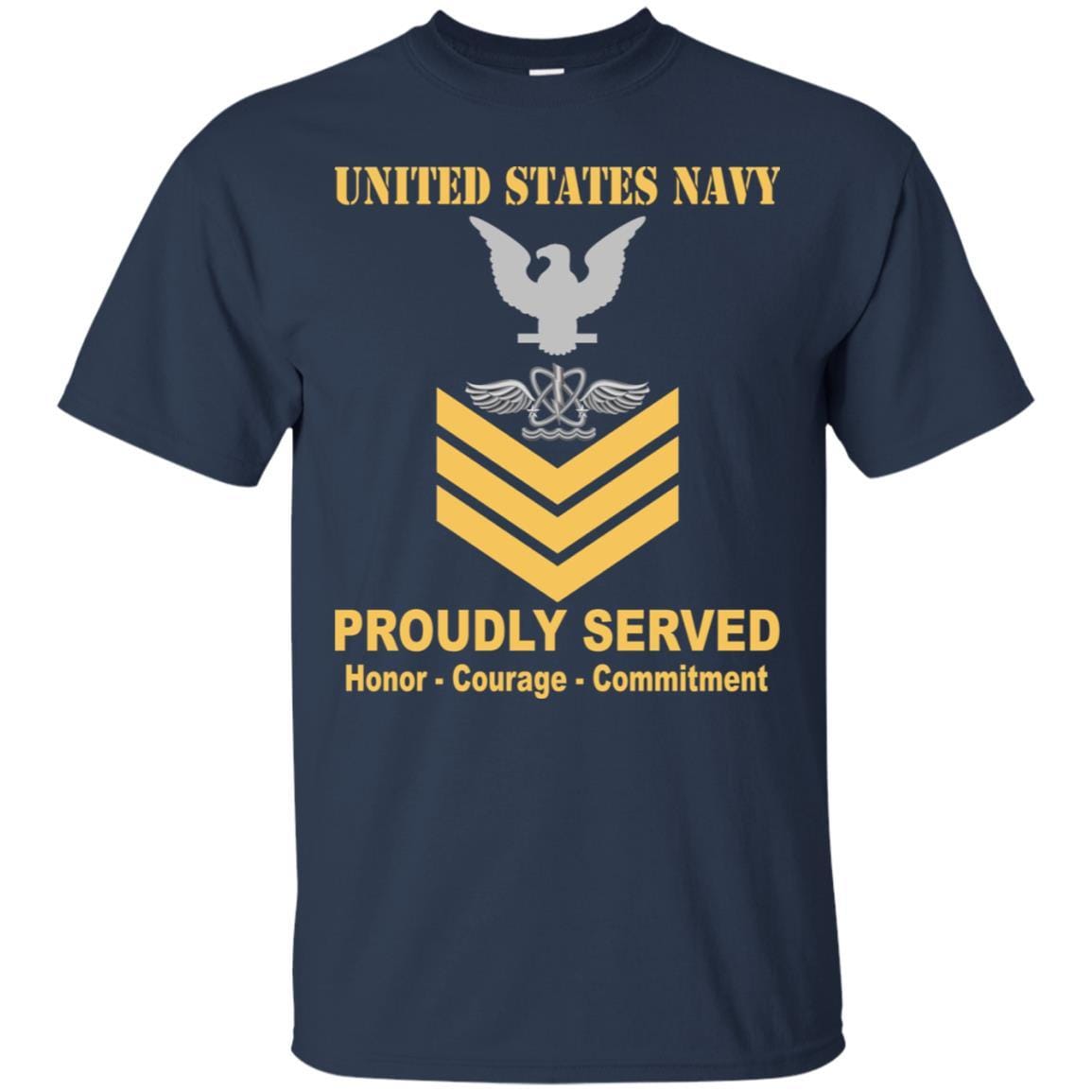 U.S Navy Naval aircrewman Navy AW E-6 Rating Badges Proudly Served T-Shirt For Men On Front-TShirt-Navy-Veterans Nation