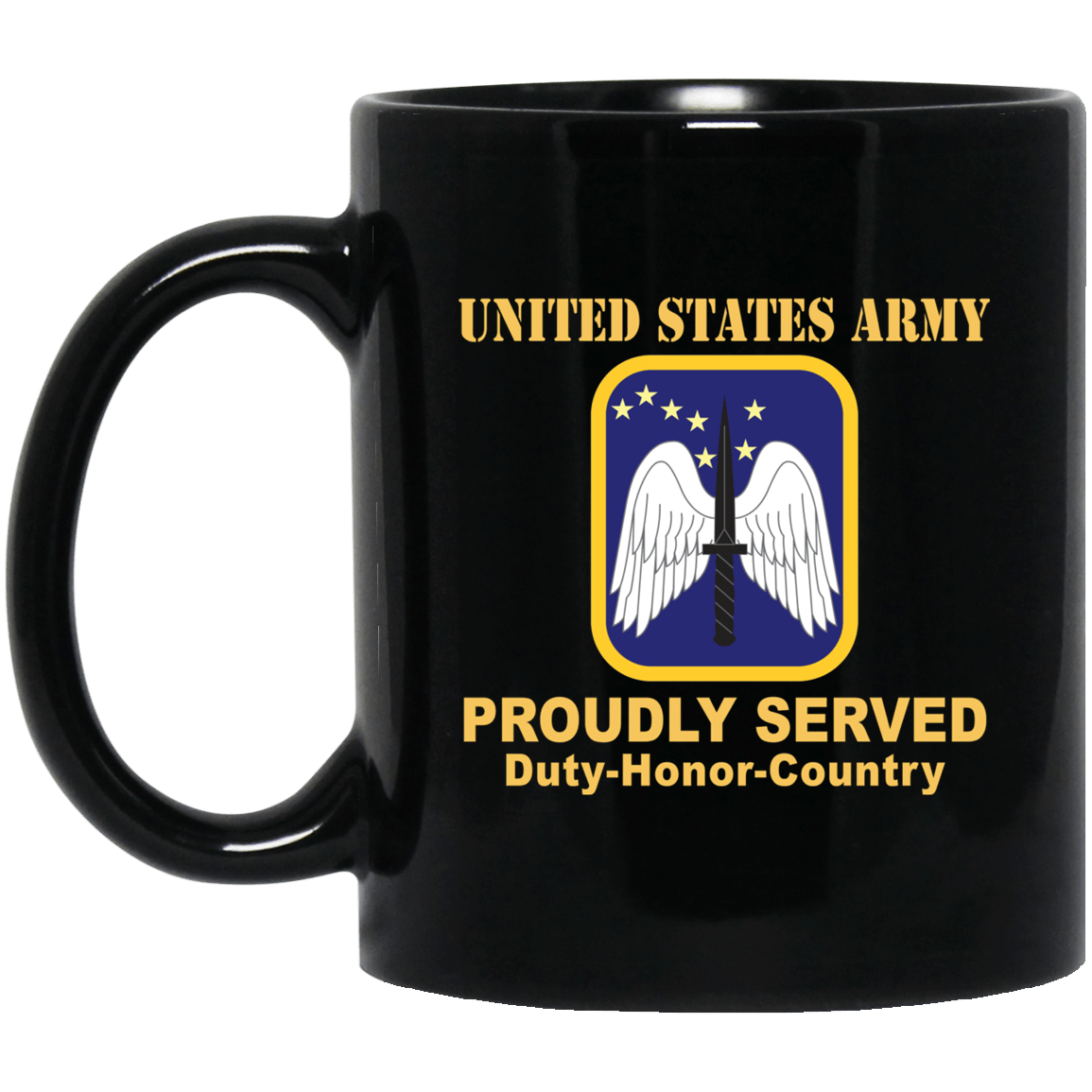 US ARMY 16TH AVIATION BRIGADE- 11 oz - 15 oz Black Mug-Mug-Army-CSIB-Veterans Nation