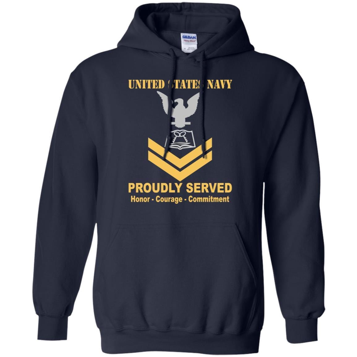 Navy Mess Management Specialist Navy MS E-5 Rating Badges Proudly Served T-Shirt For Men On Front-TShirt-Navy-Veterans Nation