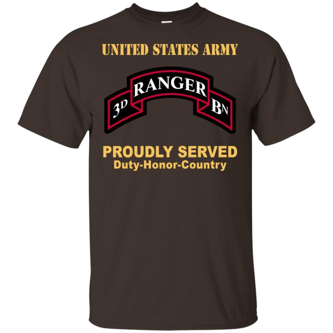 US ARMY 75TH RANGER REGIMENT 3ND BATTALION - Proudly Served T-Shirt On Front For Men-TShirt-Army-Veterans Nation