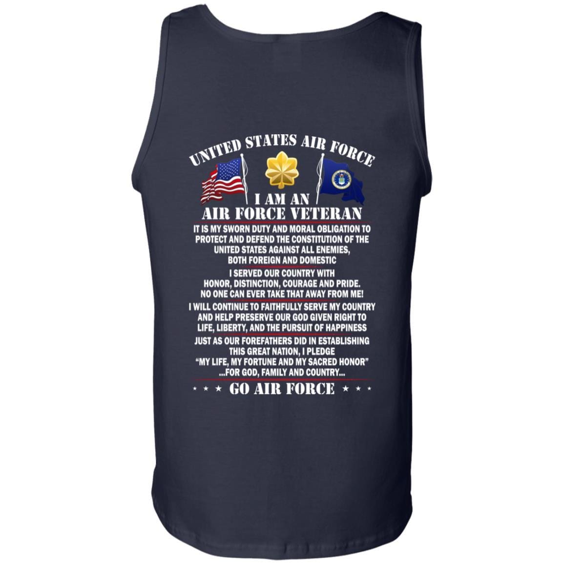 US Air Force O-4 Major Maj O4 Field Officer Ranks - Go Air Force T-Shirt On Back-TShirt-USAF-Veterans Nation