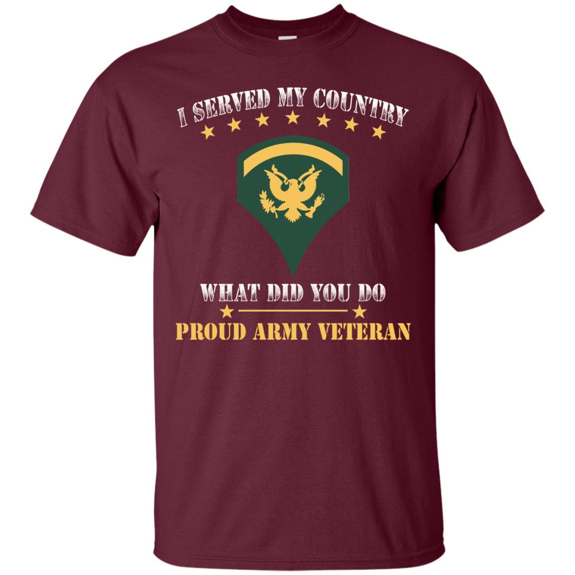 US Army E-5 SPC E5 Specialist Ranks Men Front T Shirt - Proud US Army Veteran-TShirt-Army-Veterans Nation