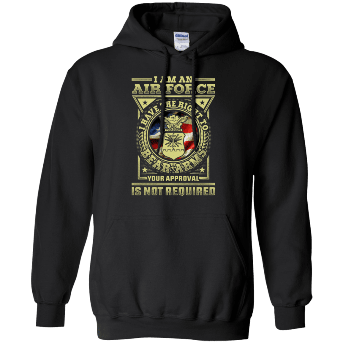 Military T-Shirt "AirForce Veteran Have the Right To Bear Arms Men" Front-TShirt-General-Veterans Nation