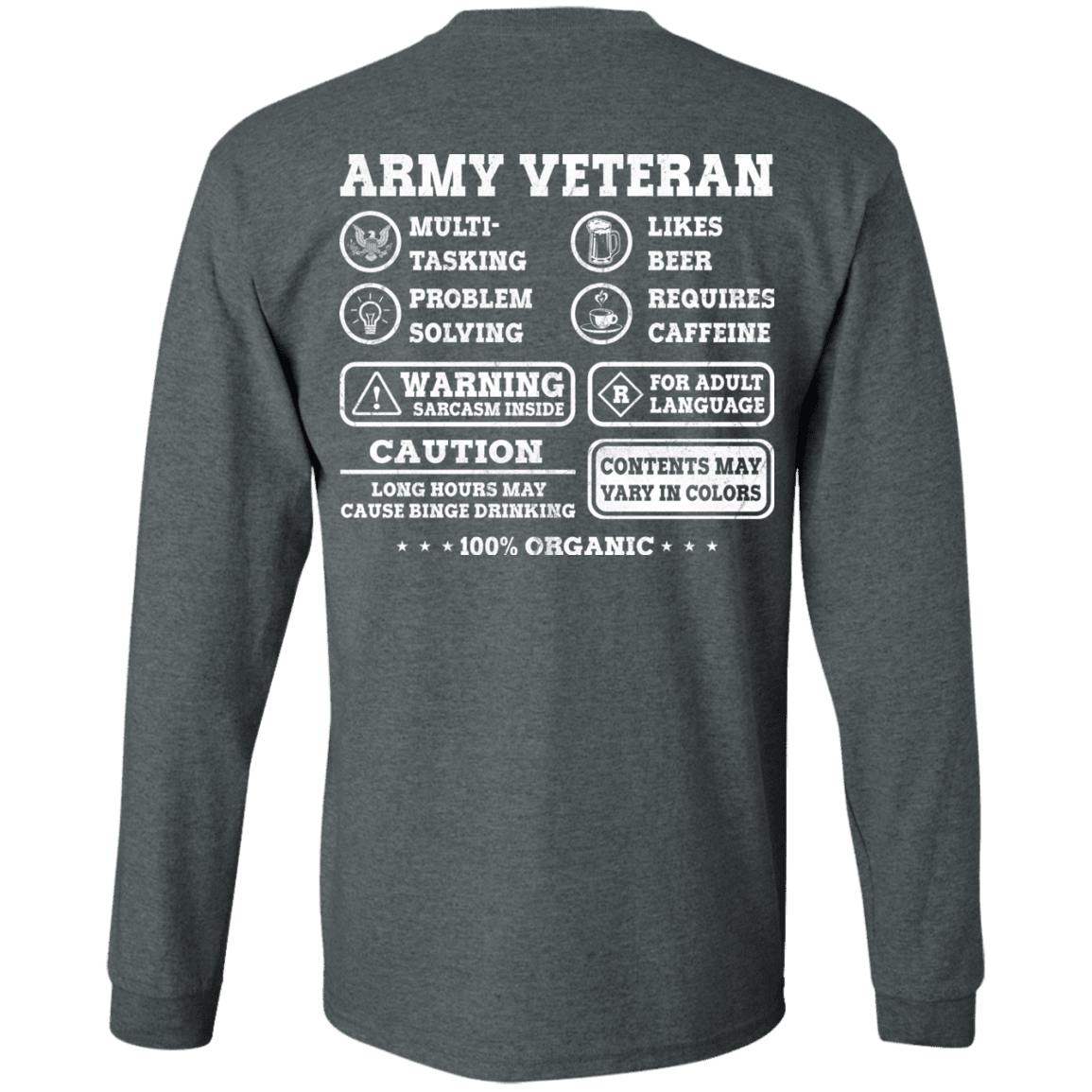 Army Veteran Multitasking Sarcasm Men Back T Shirts-TShirt-Army-Veterans Nation