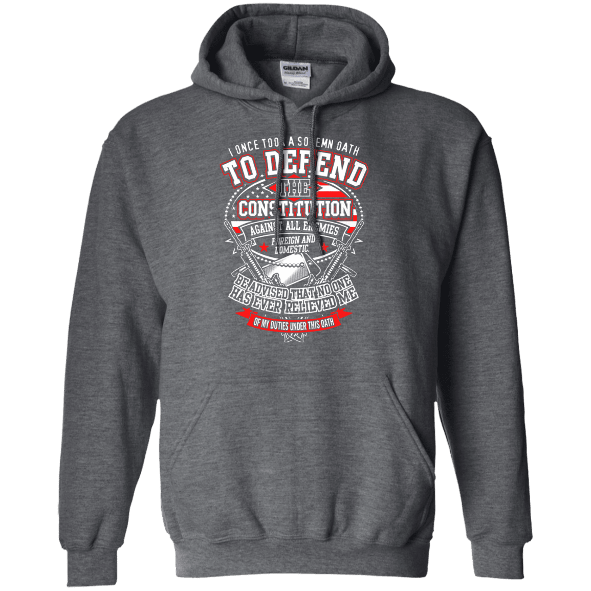 Military T-Shirt "I Once Tool A Solemn Oath to Defend The Constitution Men" Front-TShirt-General-Veterans Nation