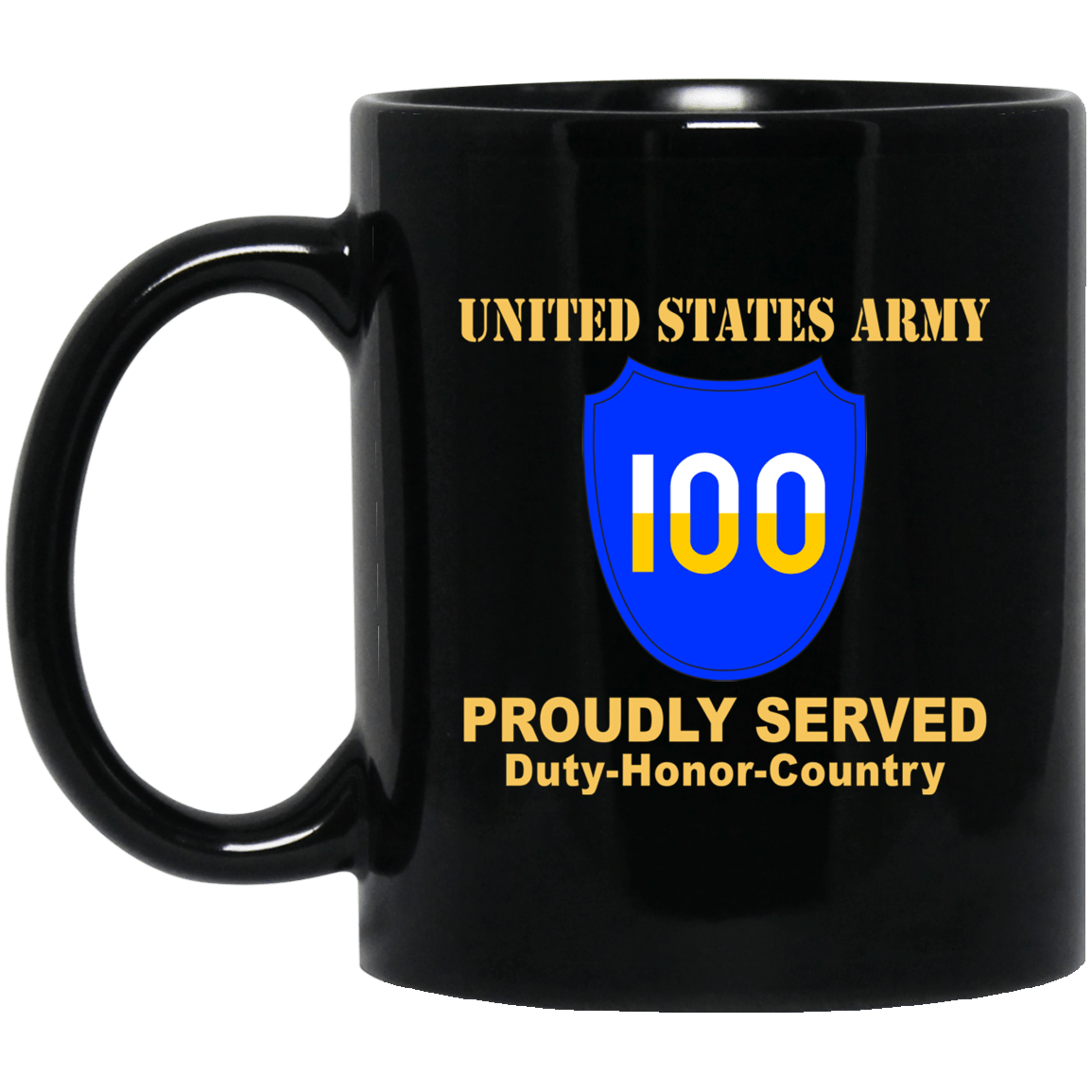 US ARMY 100TH TRAINING DIVISION - 11 oz - 15 oz Black Mug-Mug-Army-CSIB-Veterans Nation