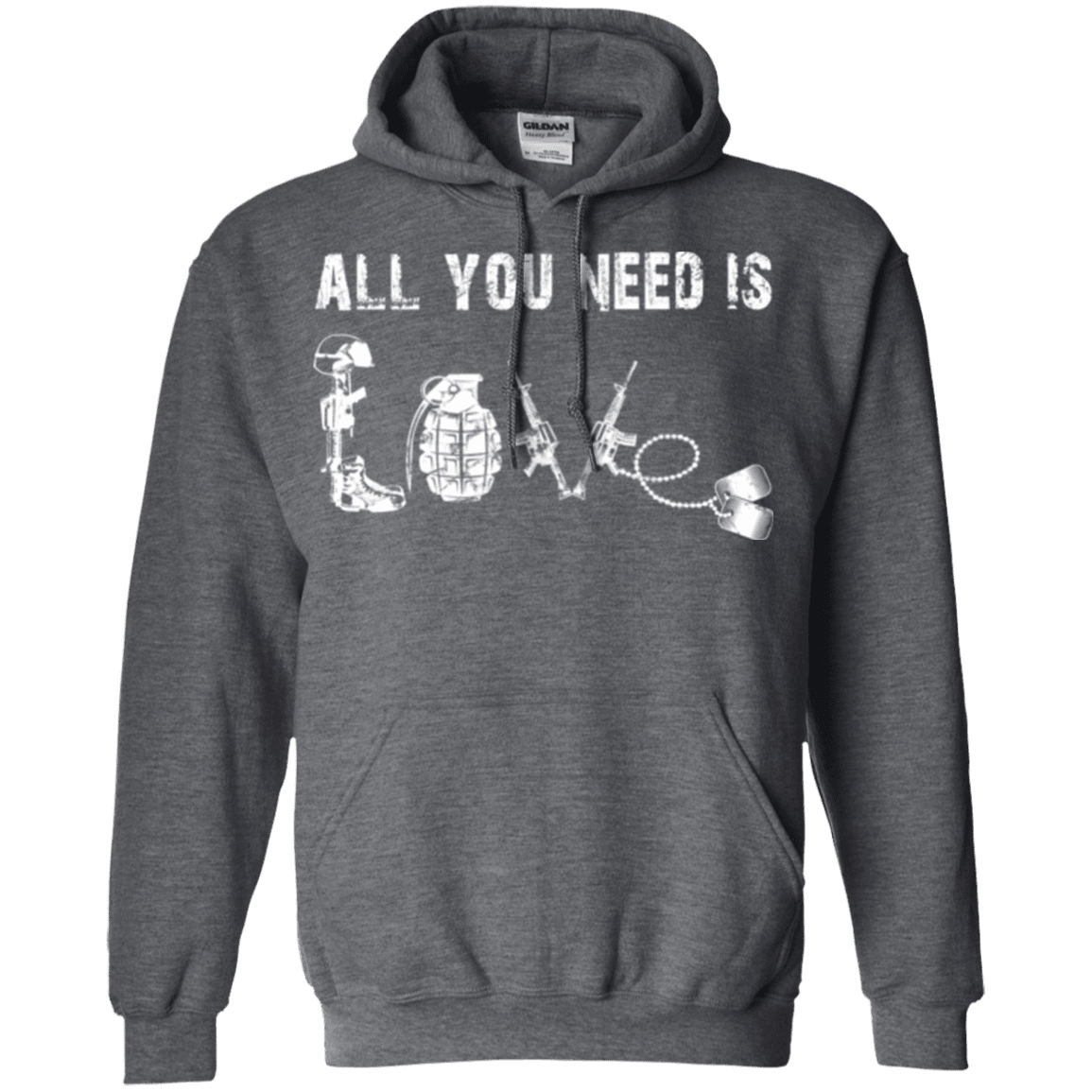 Military T-Shirt "All You Need is Love"-TShirt-General-Veterans Nation