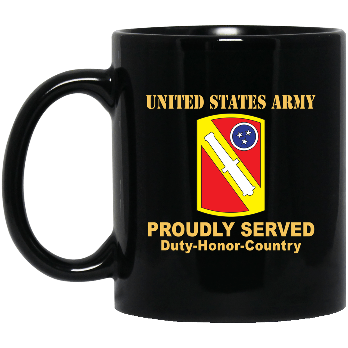 US ARMY 196 FIELD ARTILLERY BRIGADE- 11 oz - 15 oz Black Mug-Mug-Army-CSIB-Veterans Nation
