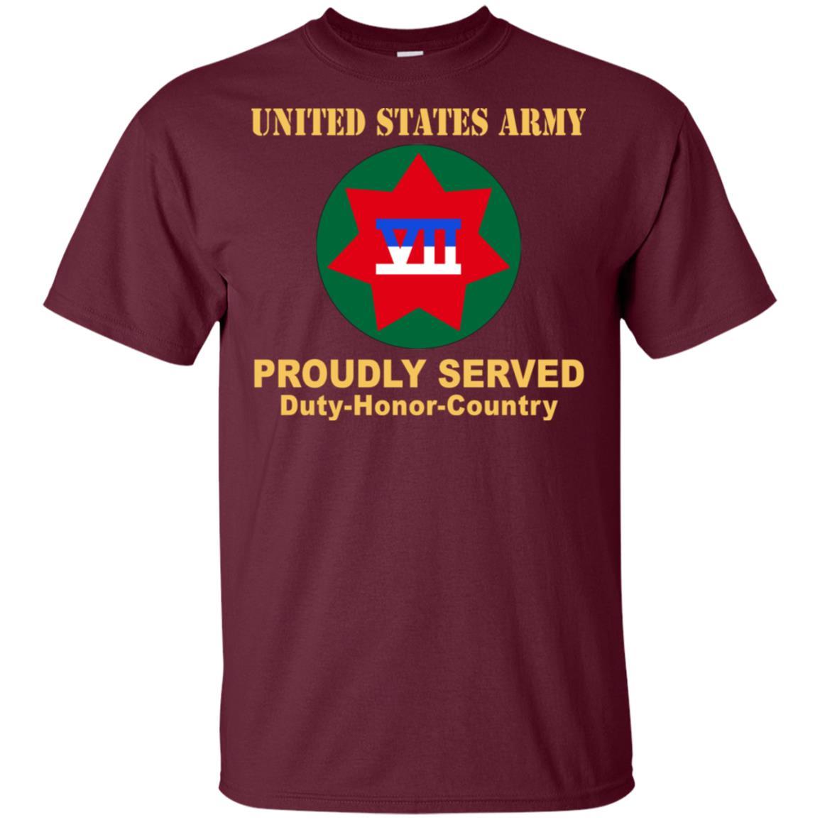 US ARMY VII CORPS- Proudly Served T-Shirt On Front For Men-TShirt-Army-Veterans Nation