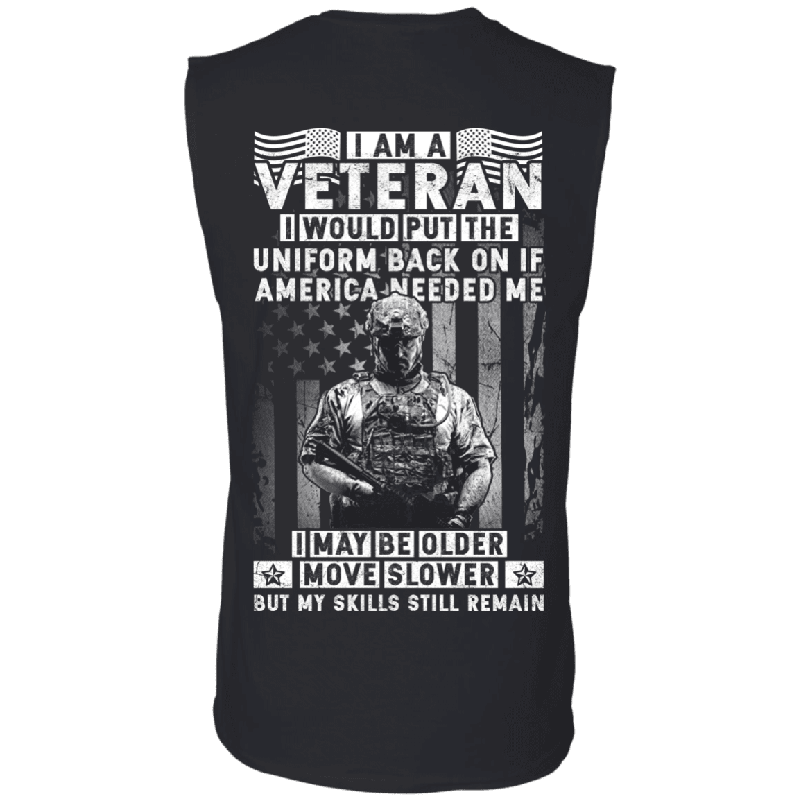 Military T-Shirt "I am a Veteran" Men Back-TShirt-General-Veterans Nation