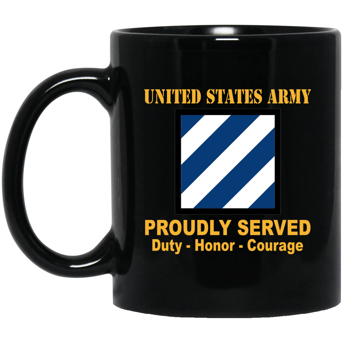 U.S. Army 3rd Infantry Division 11 oz - 15 oz Black Mug-Mug-Army-CSIB-Veterans Nation