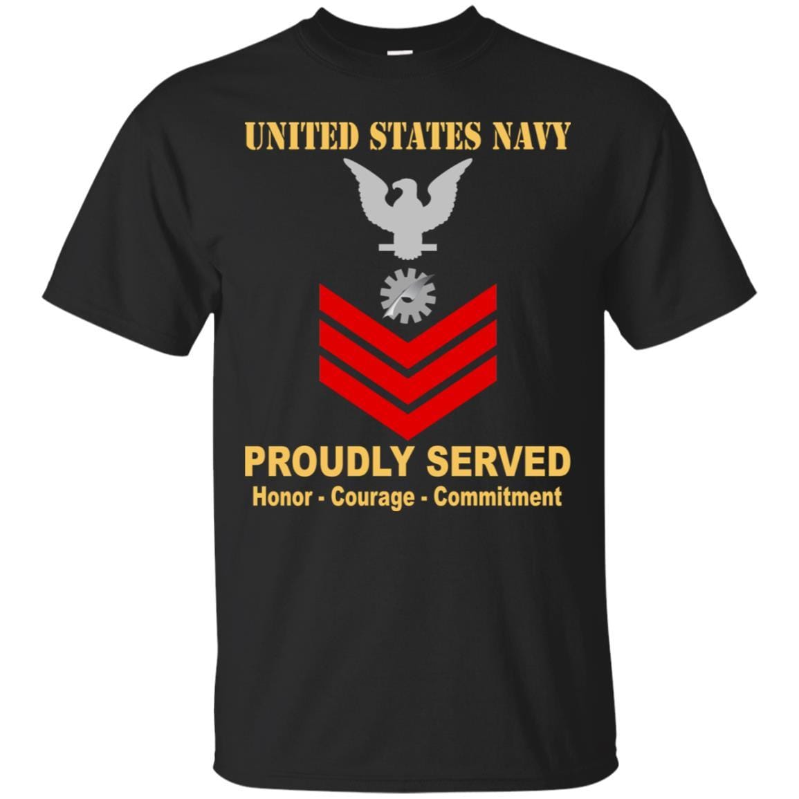 Navy Data Processing Technician Navy DP E-6 Rating Badges Proudly Served T-Shirt For Men On Front-TShirt-Navy-Veterans Nation