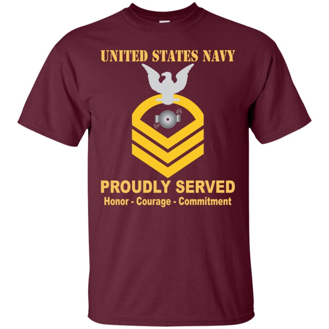 U.S Navy Boiler technician Navy BT E-7 Rating Badges Proudly Served T-Shirt For Men On Front-TShirt-Navy-Veterans Nation