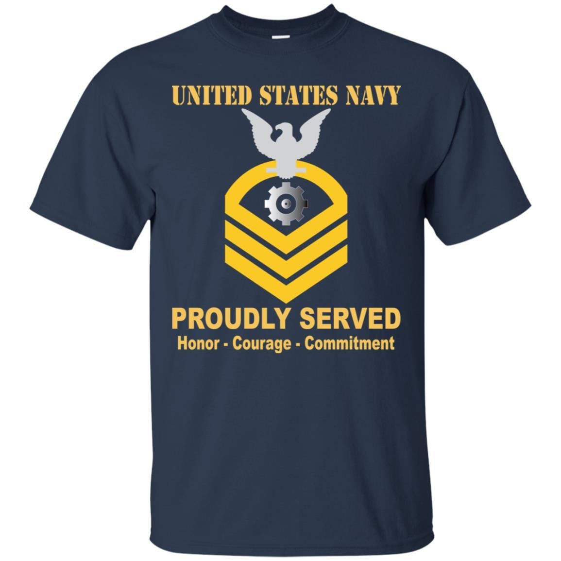 U.S Navy Engineman Navy EN E-7 Rating Badges Proudly Served T-Shirt For Men On Front-TShirt-Navy-Veterans Nation