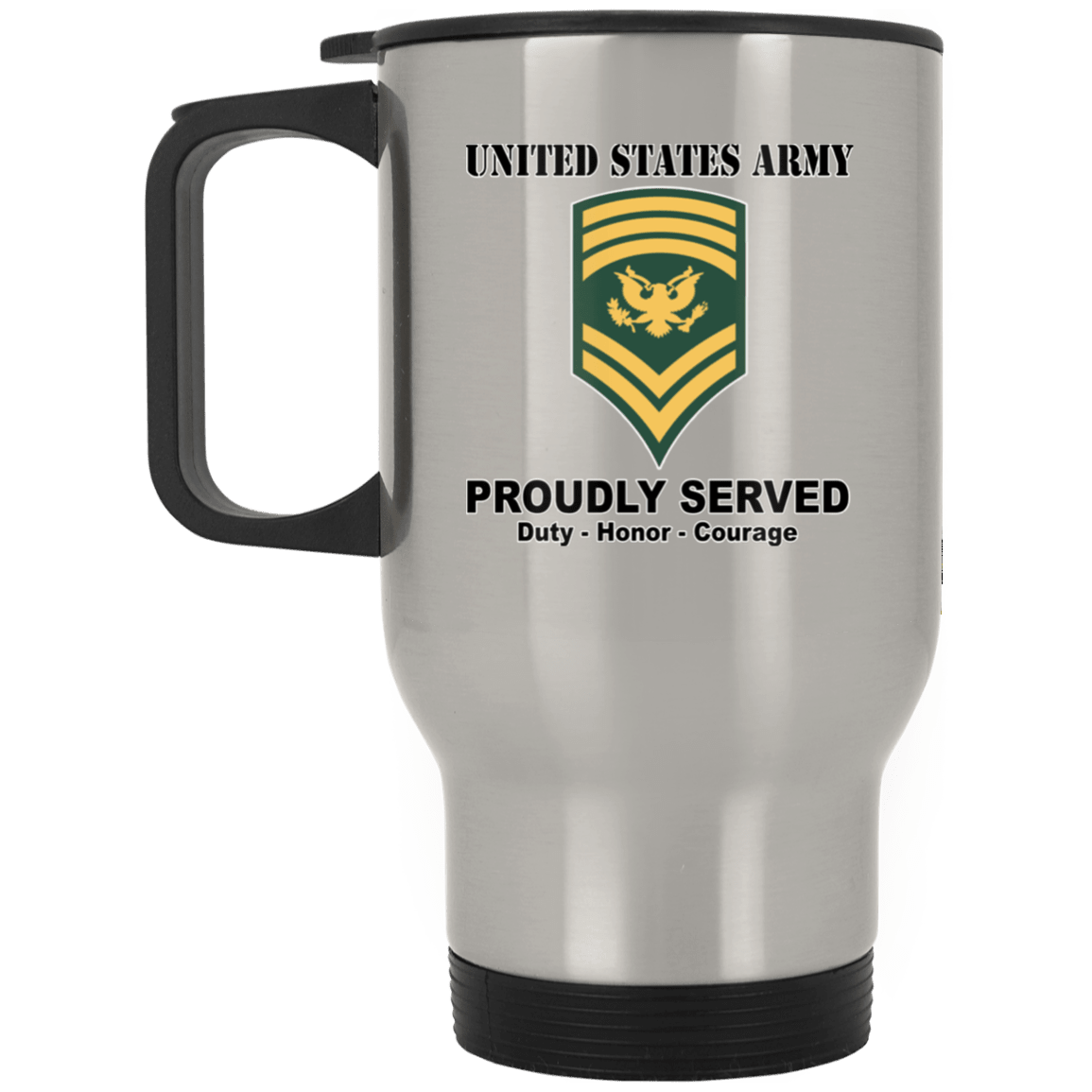 US Army E-9 SPC E9 Specialist Ranks White Coffee Mug - Stainless Travel Mug-Mug-Army-Ranks-Veterans Nation